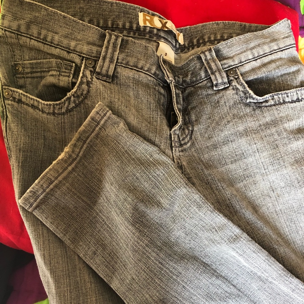 Gray Roxy Jeans, Size 3